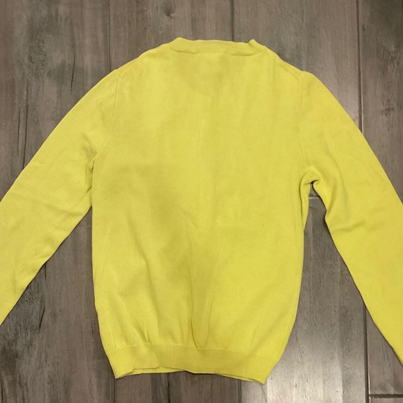 Crewcuts 100% Cotton Yellow/ Chartreuse Long Sleeve Cardigan Size 14 - Picture 5 of 6